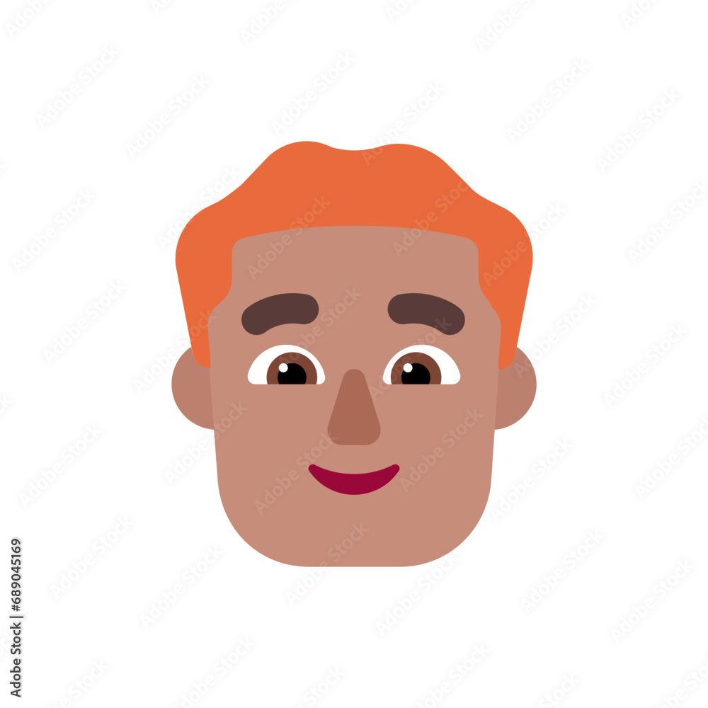 Man: Medium Skin Tone, Red Hair