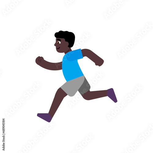 Man Running  Dark Skin Tone