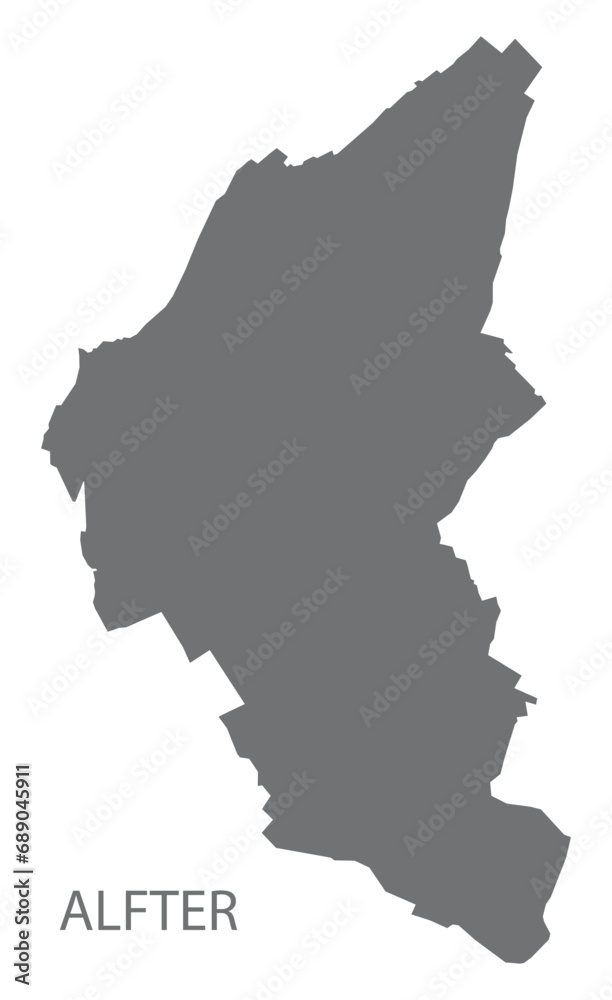 Alfter German city map grey illustration silhouette shape