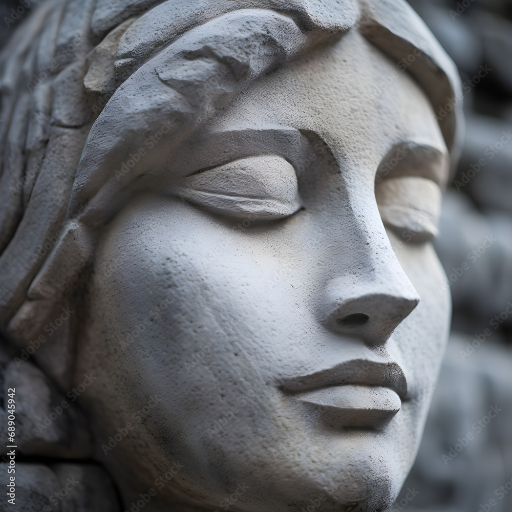 A beautiful Stone sculpture, Close Up in face