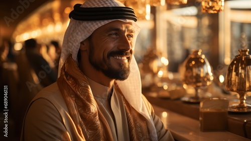 capturing the luxurious elegance of a Saudi sheikh on his opulent yach 