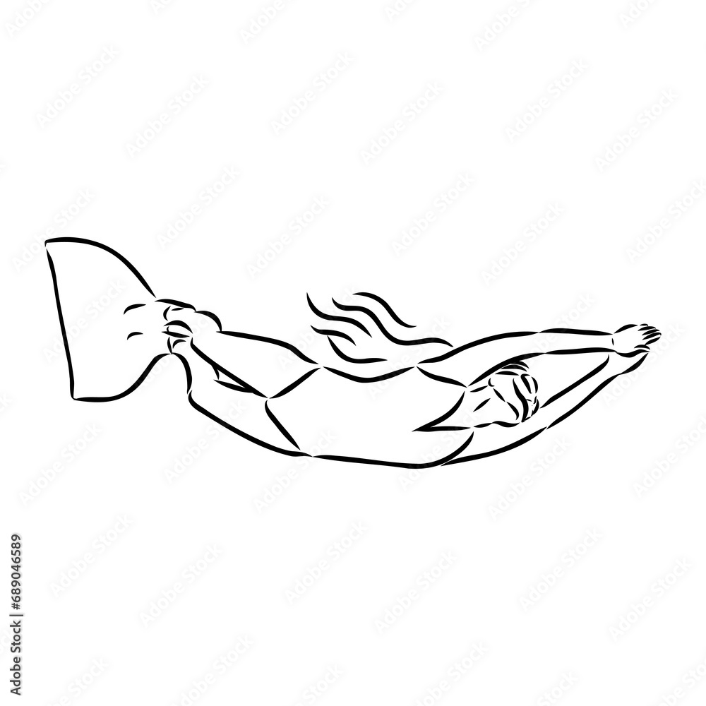 Sketch silhouette scuba divers on white background. Sketch silhouette scuba divers on white background.