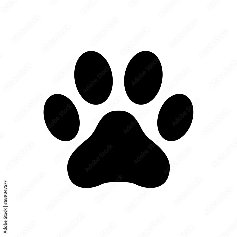 Cat paw black icon. Isolated element on white background. Best for seamless patterns, print, apps, stickers and web design. Cat paw black icon. Isolated element on white background. Best for seamless patterns, print, apps, stickers and web design.