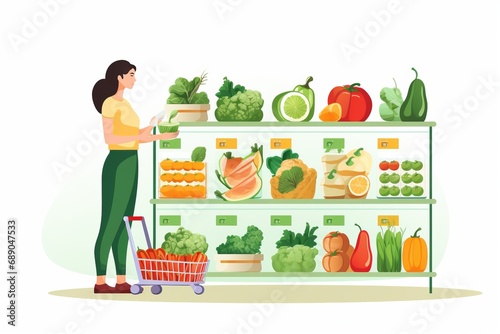 woman shopping in supermarket