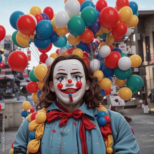 clown with balloons isolated Joker