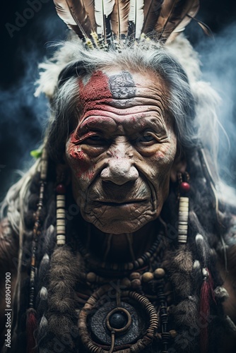 image of a shaman from the indigenous tribes of the Amazon