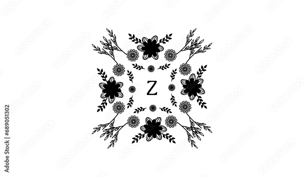 Naklejka premium Luxury Retro Card Logo Z