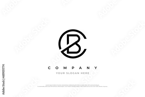 Initial Letter BC Logo or CB Monogram Logo Design photo