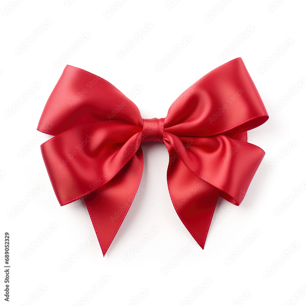 Red ribbon  isolated on white background