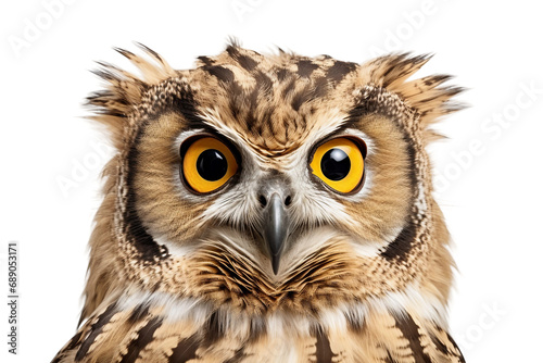 Owl's Curiosity on White on a transparent background