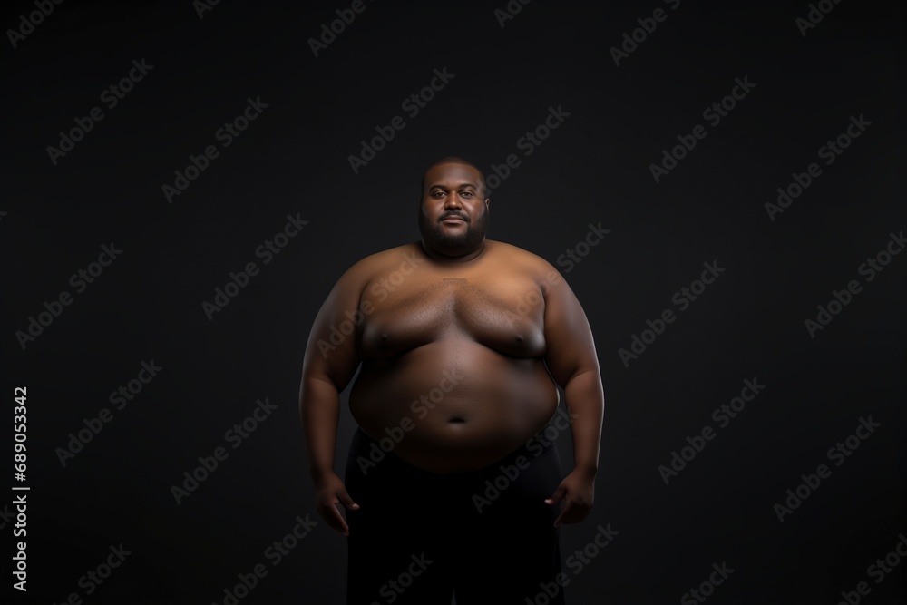 Fototapeta premium overweight black man posing in front of the camera