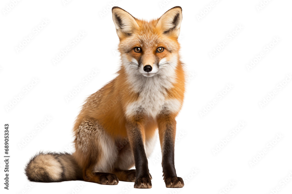 Fototapeta premium Adorable Fox in Soft Surroundings on a transparent background