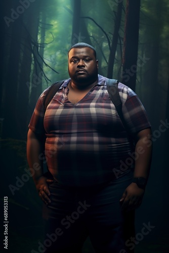 overweight black man posing in front of the camera © Jorge Ferreiro