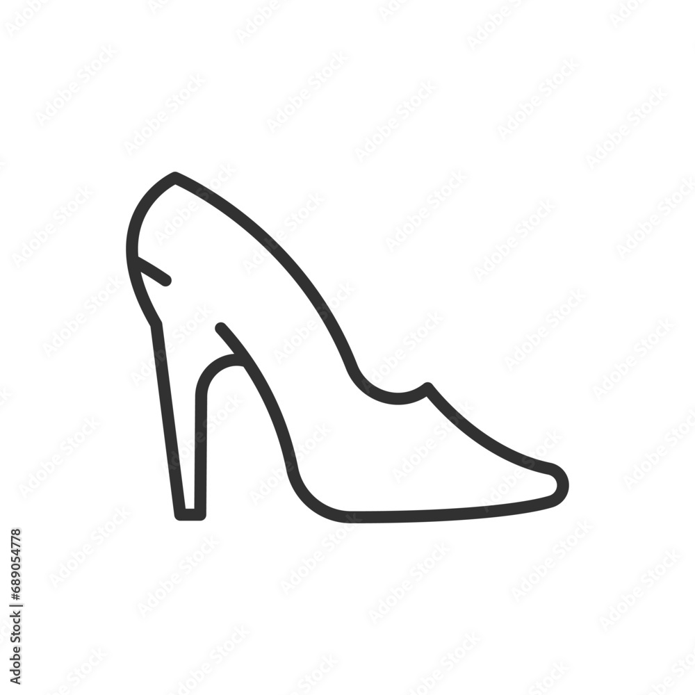 Women's shoes, linear icon. Line with editable stroke Women's shoes, linear icon. Line with editable stroke