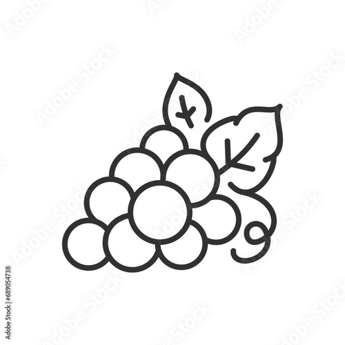 Grapes, linear icon. Line with editable stroke
