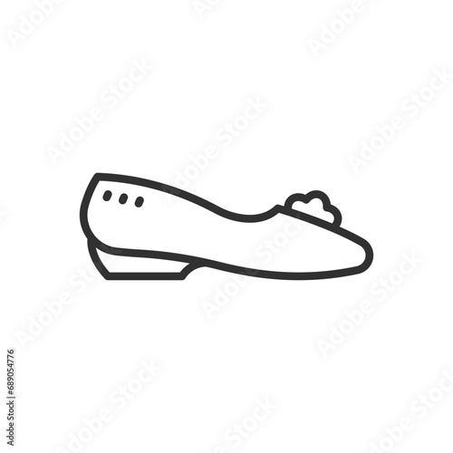 Women's Ballet Shoes, linear icon. Line with editable stroke