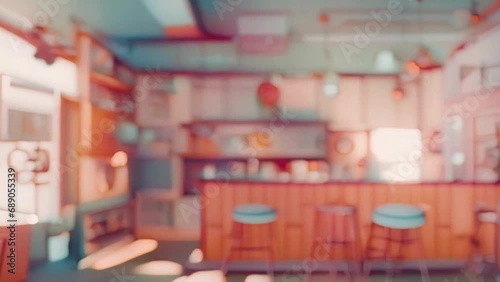 Wallpaper Mural interior of a coffee shop, cartoon backgroun Torontodigital.ca