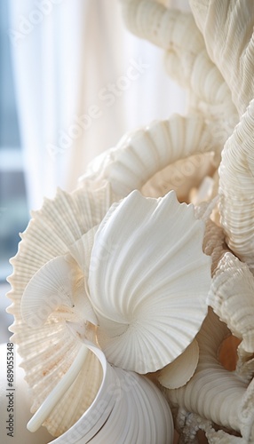 A close-up of the intricate seashell details in the design elements of Coastal Serenity Suite, showcasing the attention to coastal aesthetics in its decor.