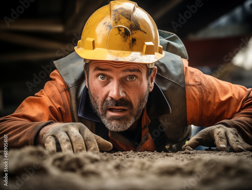 Worker trying to avoid accidents on work place