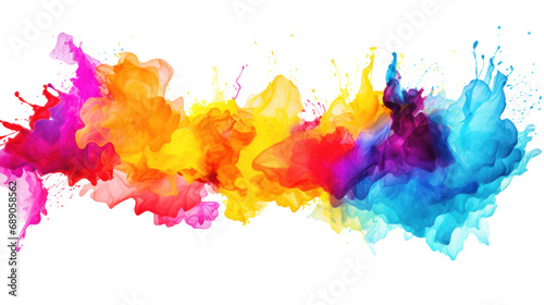 Abstract rainbow colors - watercolor splashes, isolated on transparent background, PNG file. © venusvi