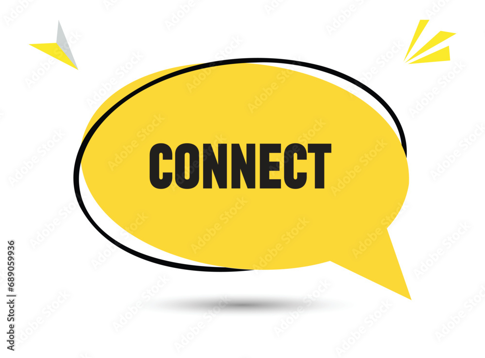 Connect speech bubble text. Hi There on bright color for Sticker, Banner and Poster. vector illustration. Connect speech bubble text. Hi There on bright color for Sticker, Banner and Poster. vector illustration.