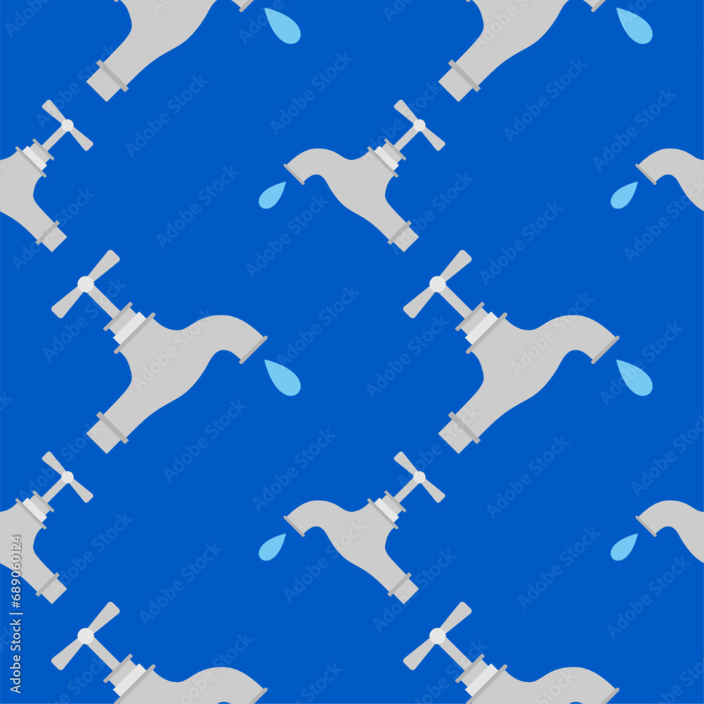 Fotografija water tap seamless pattern vector illustration