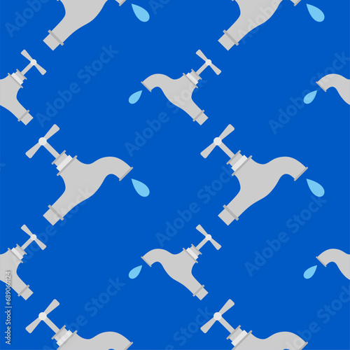 Vászonkép water tap seamless pattern vector illustration