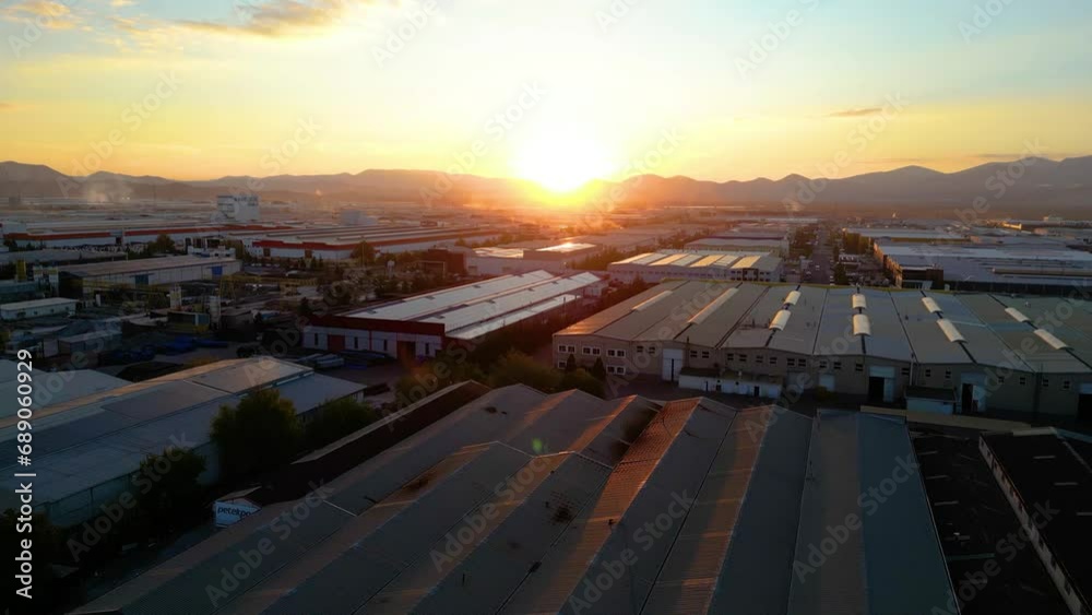 Aerial flight over the gabricas at sunset Aerial flight over the gabricas at sunset