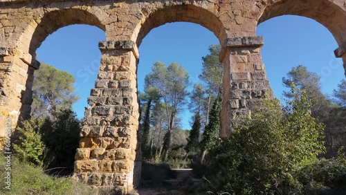 Roman Aqueduct Pont del Diable in Tarragona, Spain photo
