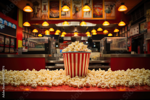 Shot Of Popcorn Stand In Movie Theater