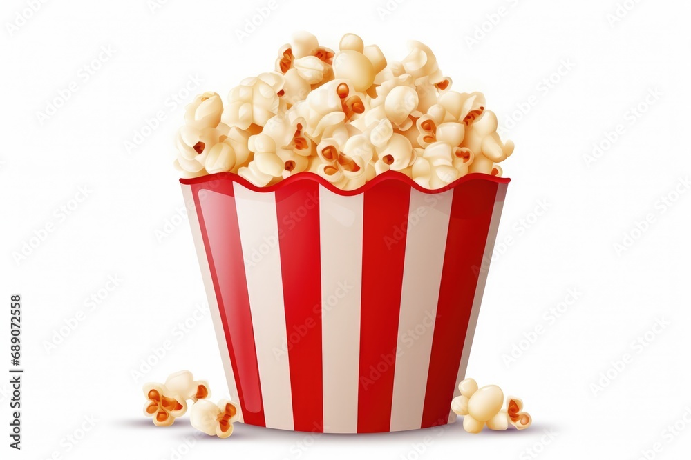 Popcorn Bucket, White Background For Easy Use Popcorn Bucket, White Background For Easy Use