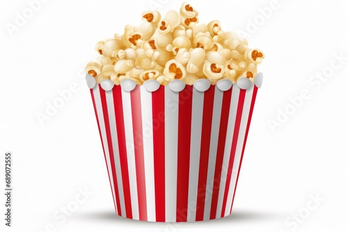 Popcorn Bucket On White Background
