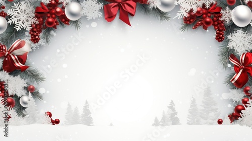 Christmas balls and Christmas tree new year background
