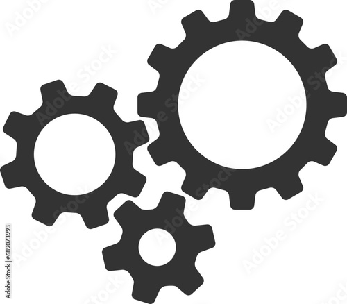 Metal gears and cogs vector. Gear icon flat design. Mechanism wheels logo. Cogwheel concept template.