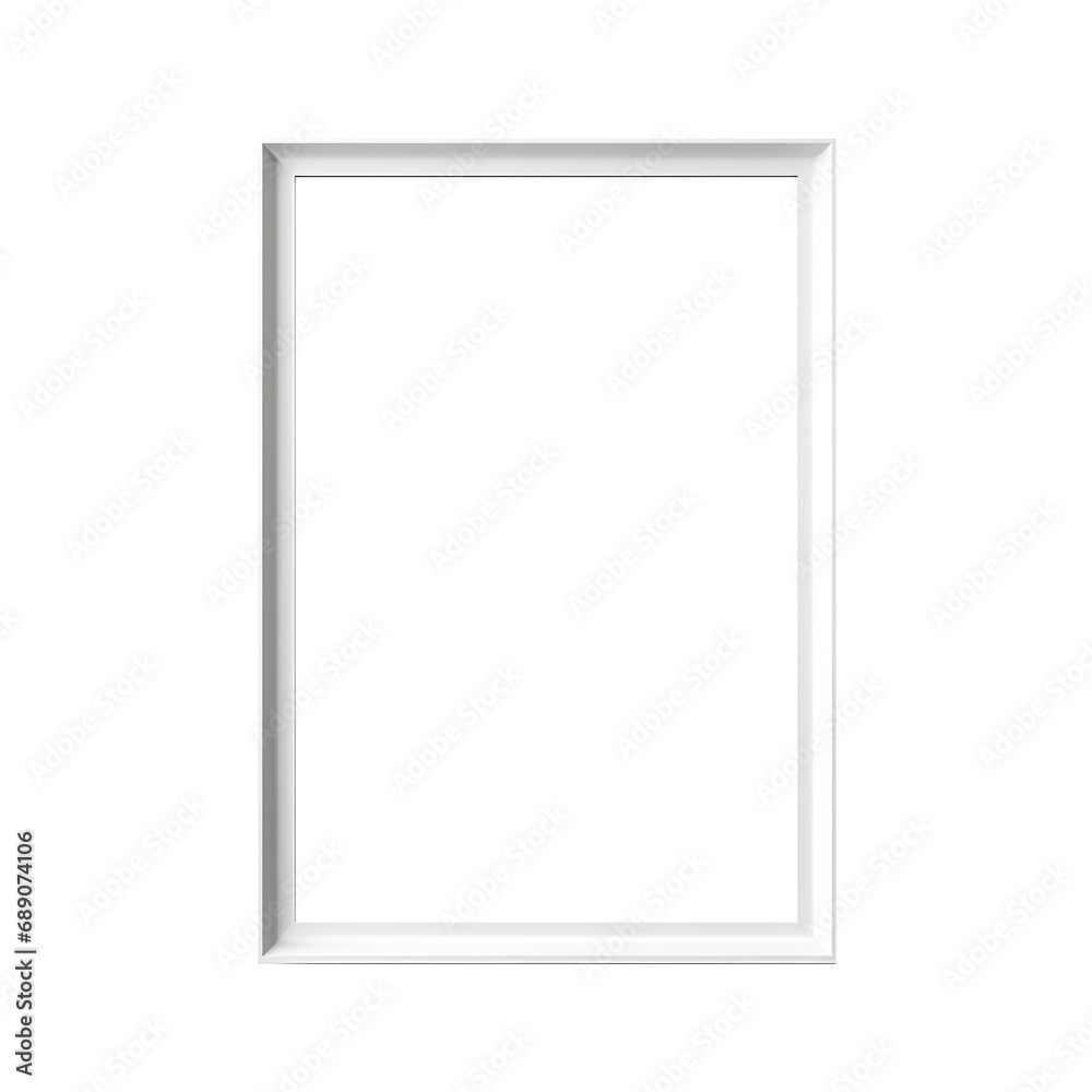 Realistic white picture frame isolated on white background Realistic white picture frame isolated on white background