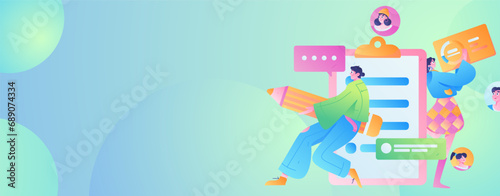 Business People Flat Vector Concept Operation Hand Drawn Illustration 