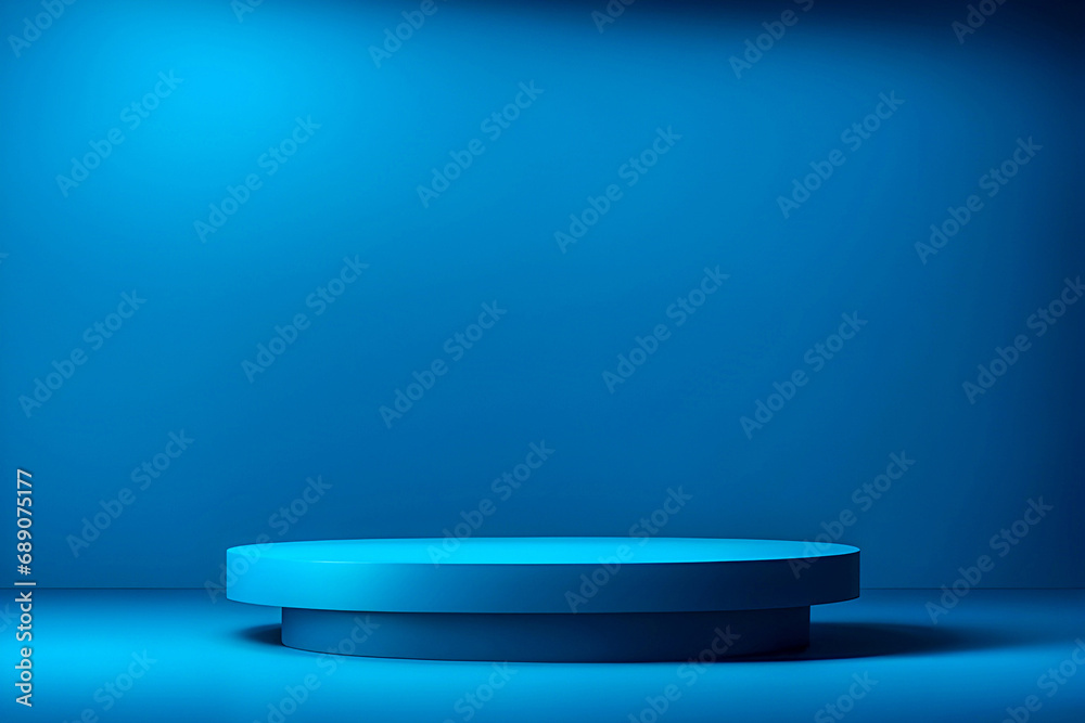 Blue podium, product display mockup