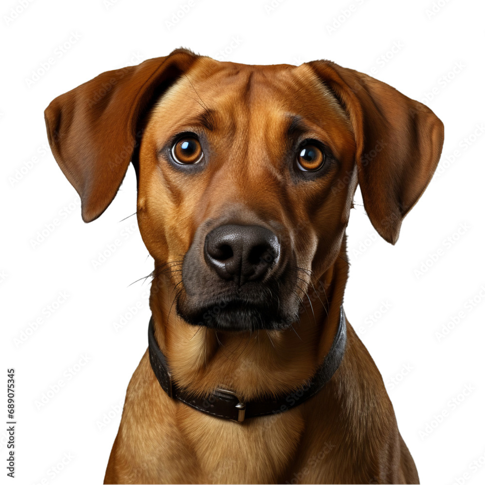 Close-Up of Dog with Black Background on a transparent background PNG