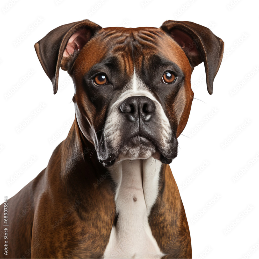Close-Up of Dog on White Background on a transparent background PNG