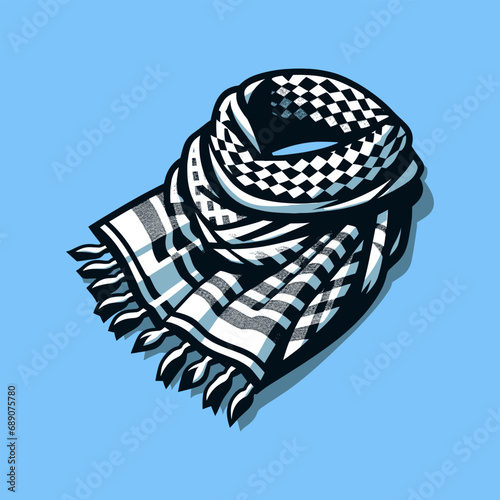 Palestine Keffiyeh scarf vector illustration icon logo concept