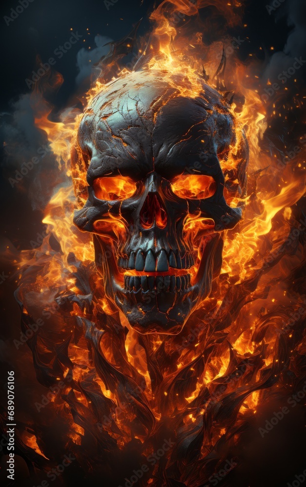 skull in the fire skull in the fire