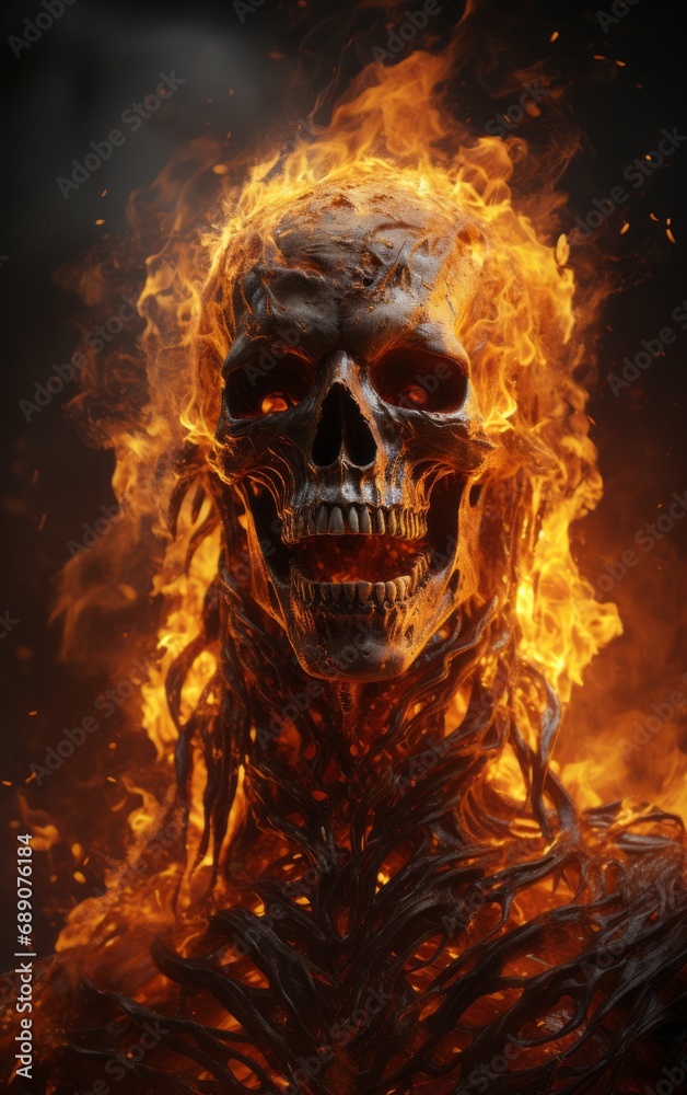 skull in the fire skull in the fire
