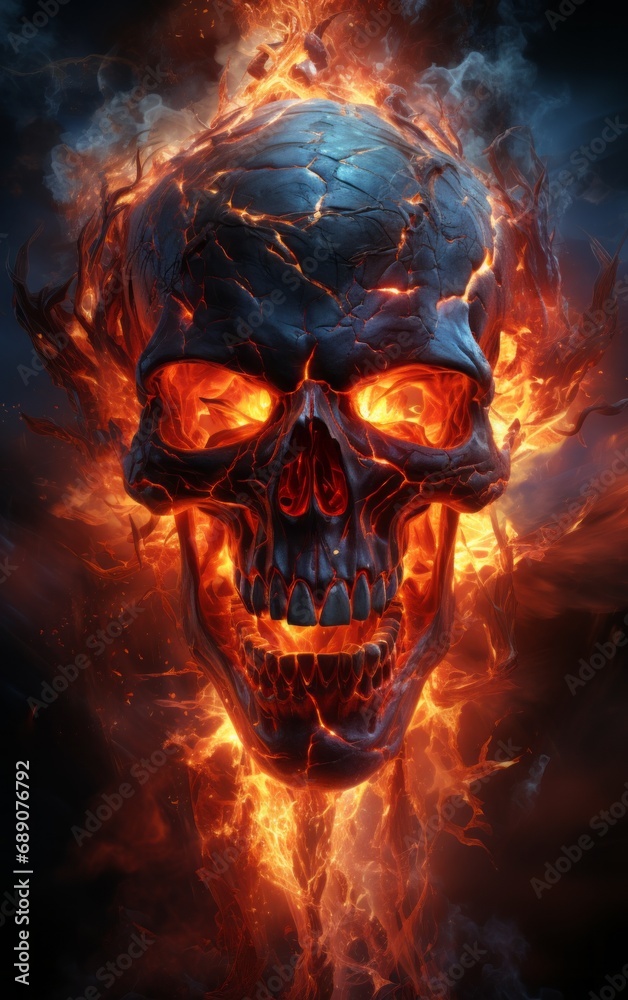 skull on fire skull on fire
