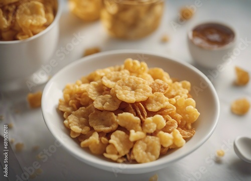 corn flakes in a bowl at kitchen

