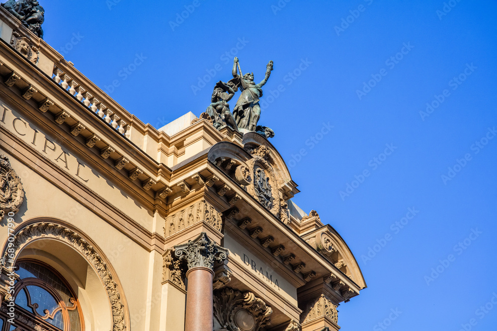 View of Theatro Municipal. One of Sao Paulo's main landmark in downtown. View of Theatro Municipal. One of Sao Paulo's main landmark in downtown.