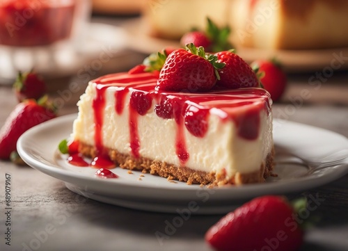 strawberry cheesecake at cafe
