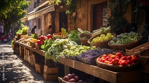Spanish Street Market: Fresh Fruits and Vegetables in Sunny Spain