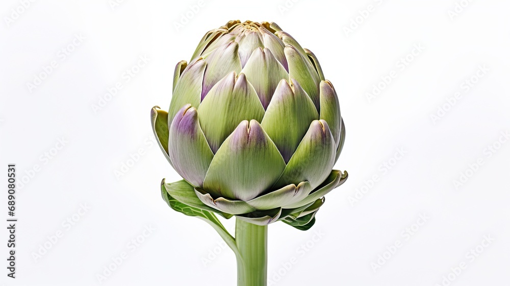 Obraz premium Close-up of an artichoke bud isolated on a white background