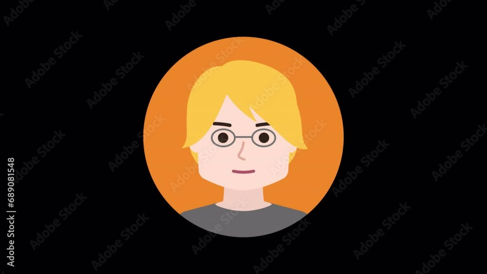 Set of motion icons, appearing 5 men wearing glasses. 4K transparent background with an alpha channel. Set of motion icons, appearing 5 men wearing glasses. 4K transparent background with an alpha channel.