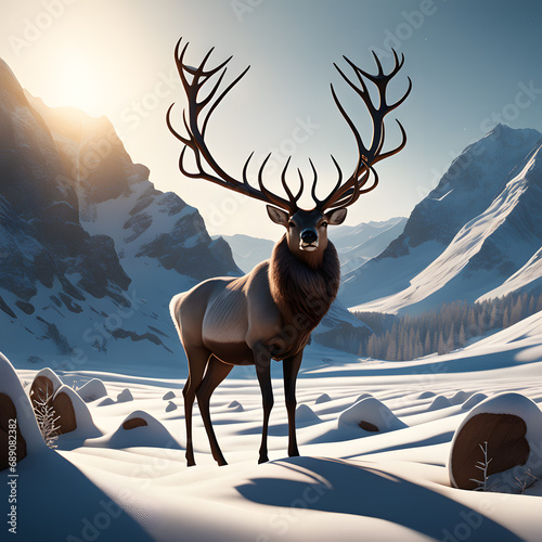 wild deer in nature, AI-generatet photo